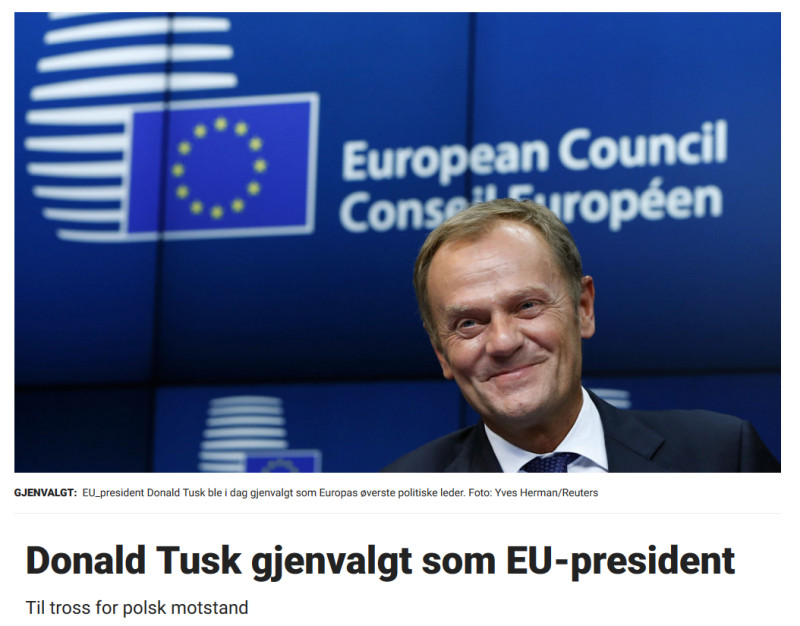Donald Tusk ponownie wybrany na przewodniczącego EU