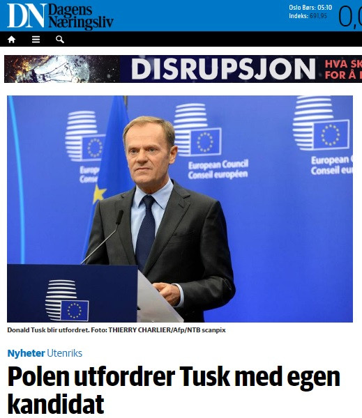 Donald Tusk w norweskiej prasie.