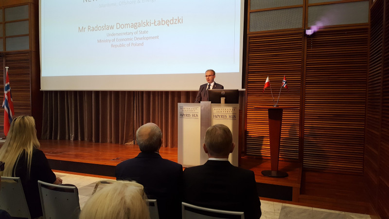 Minister Domagalski-Łabędzki wygłasza przemówienie.