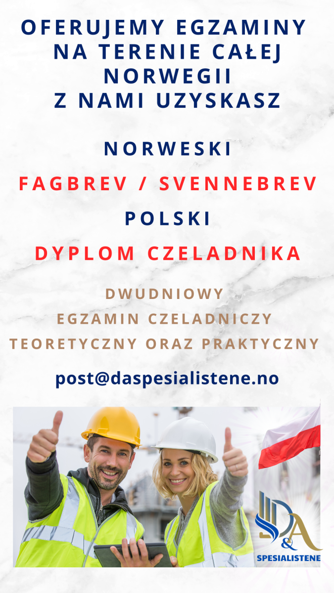 D&A Spesialistene AS Uzyskaj norweski Fagbrev