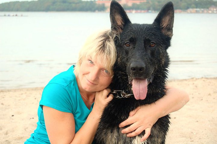 Ich mit Tyson, der Hund von meiner Tochter und Ing