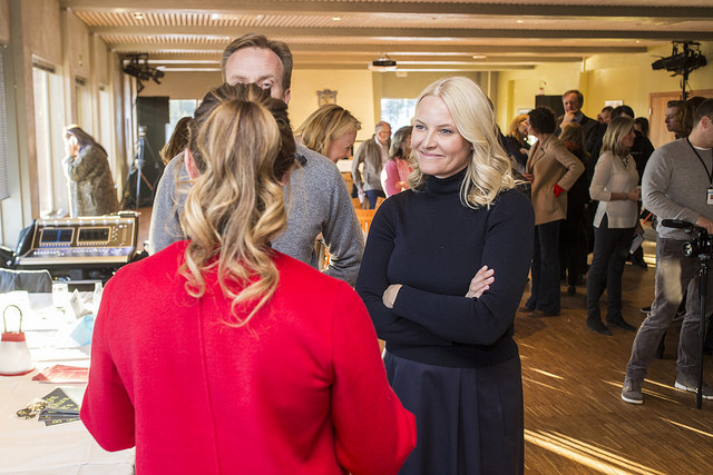 Mette-Marit spotkała się z przedsiębiorczymi kobietami w Trondheim.