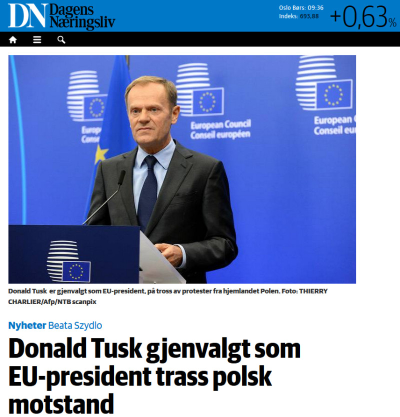 Donald Tusk ponownie wybrany na przewodniczącego EU mimo przekornego sprzeciwu Polski