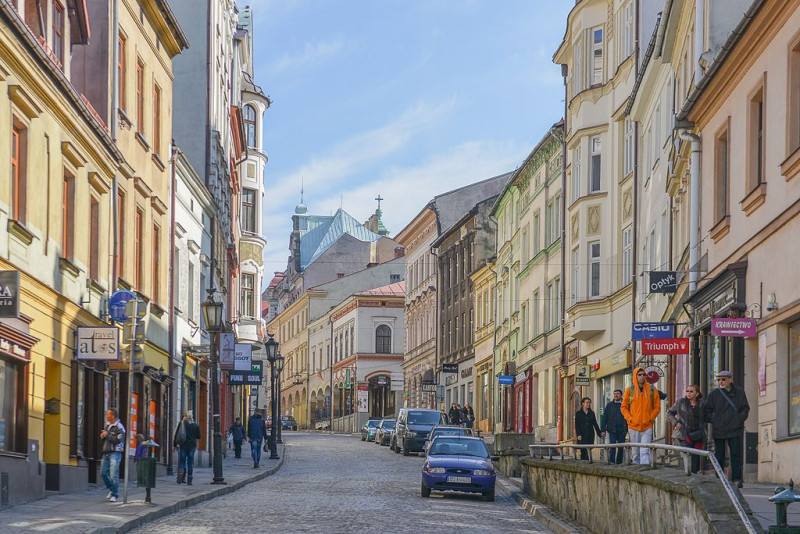 Jedna z cieszyńskich ulic.