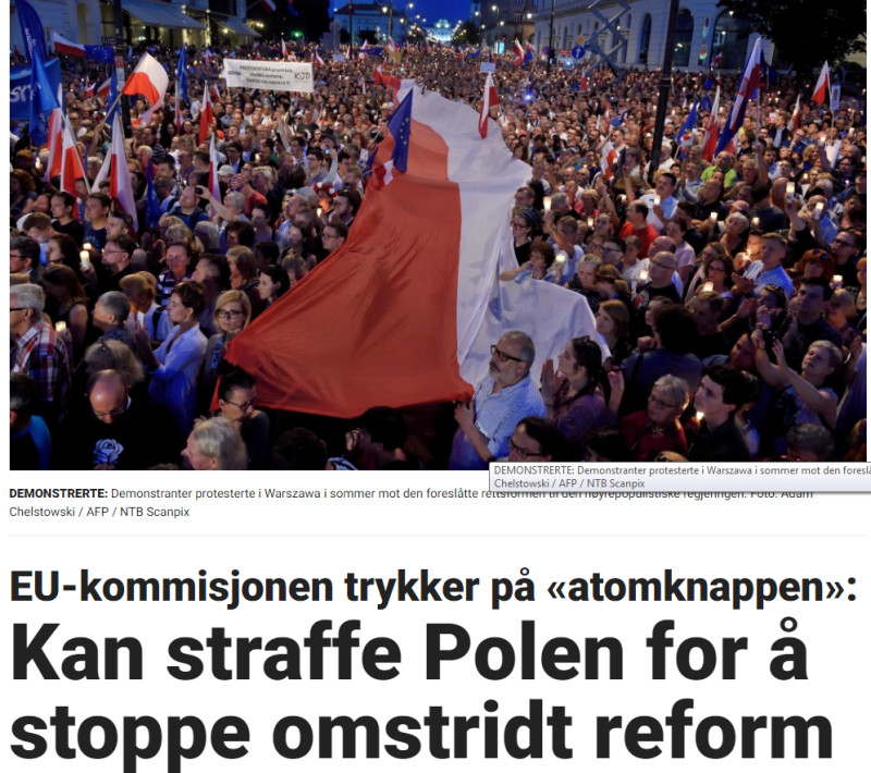 Dagbladet wprost pisze, że artykuł 7 może powstrzymać kontrowersyjną reformę sądownictwa. 