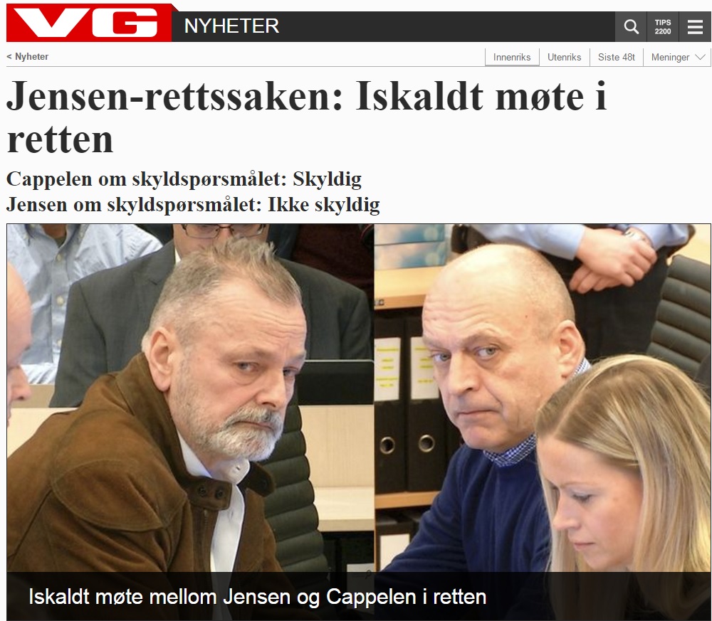 Chłodne spotkanie Jensena i Cappelena w sądzie.
