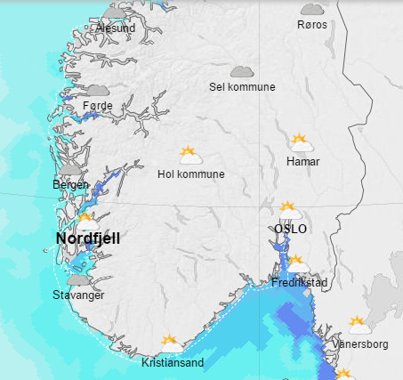Nordfjell na mapie Norwegii.