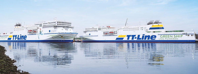 Promy TT-Line pokonują trasę z Polski do Szwecji w 6 godzin. 