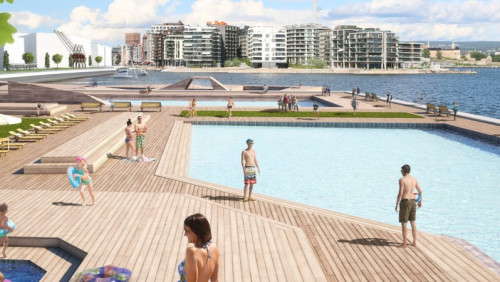 Nowe kąpielisko, promenada i parki. Tak będzie wyglądać Filipstad w Oslo [WIZUALIZACJE]