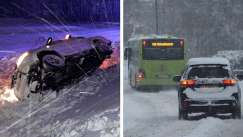Chaos na norweskich drogach: drogowcy nie poradzili sobie z obfitymi opadami śniegu