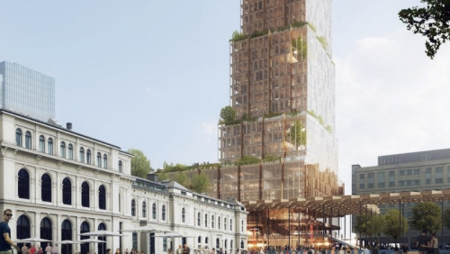 Zwycięski projekt wybrany: tak będzie wyglądać jeden z budynków dworca w Oslo [WIZUALIZACJE]