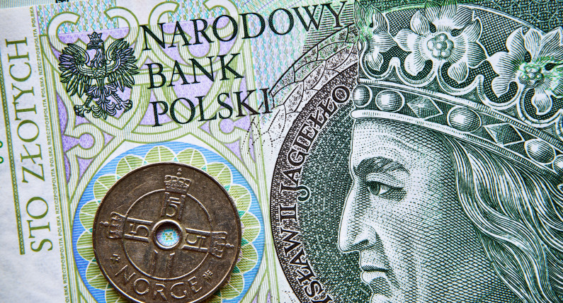 Złotówka wyrównała pandemiczny rekord. Kolejne zawirowania korony norweskiej
