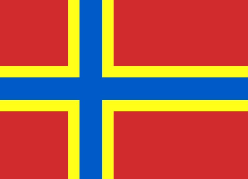 Flaga Orkadów wyraźnie odnosi się do Norwegii