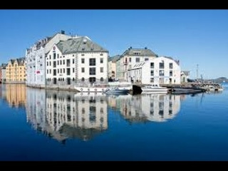 The beautiful city of Ålesund on a sunny day, Norway